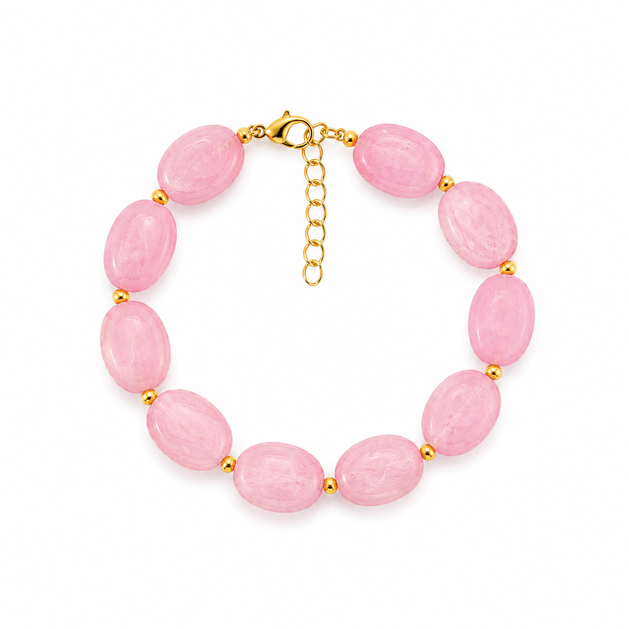 Pink marble - armband